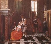 Pieter de Hooch The Card-Players (mk08) oil painting reproduction